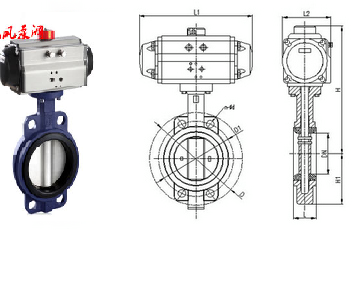 氣動中線蝶閥結(jié)構(gòu)圖